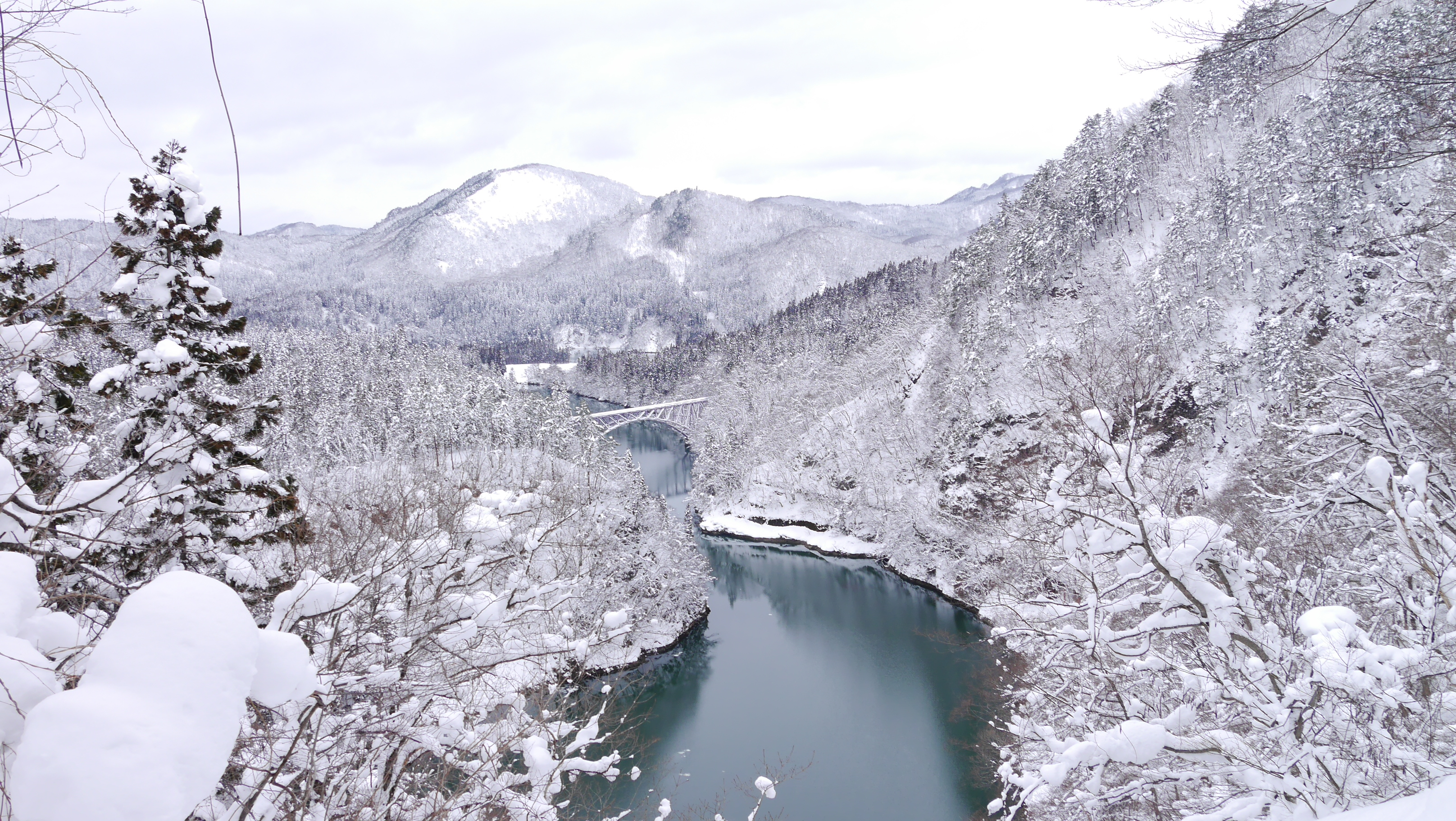 【福島】東北第一冬景　第一只見川橋樑